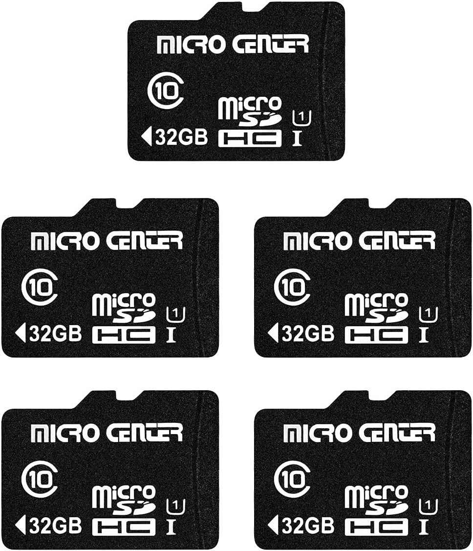 32GB Class 10 Microsdhc Flash Memory Card with Adapter, 5Pack | 80Mb/S Read Speed, U1 A1 Rated, for Security Camera, Smartphone, Drone, Tablet, PC
