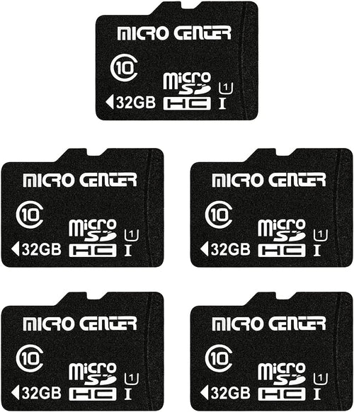 32GB Class 10 Microsdhc Flash Memory Card with Adapter, 5Pack | 80Mb/S Read Speed, U1 A1 Rated, for Security Camera, Smartphone, Drone, Tablet, PC