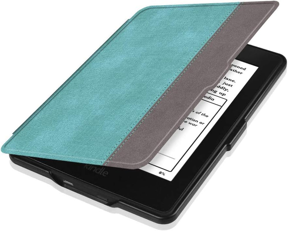 Slimshell Case for 6" Kindle Paperwhite 2012-2017, Turquoise | Slim Lightweight PU Leather Hard Shell Cover, Magnetic Closure, Auto Wake/Sleep, for Kindle Paperwhite Model No.Ey21& DP75SDI
