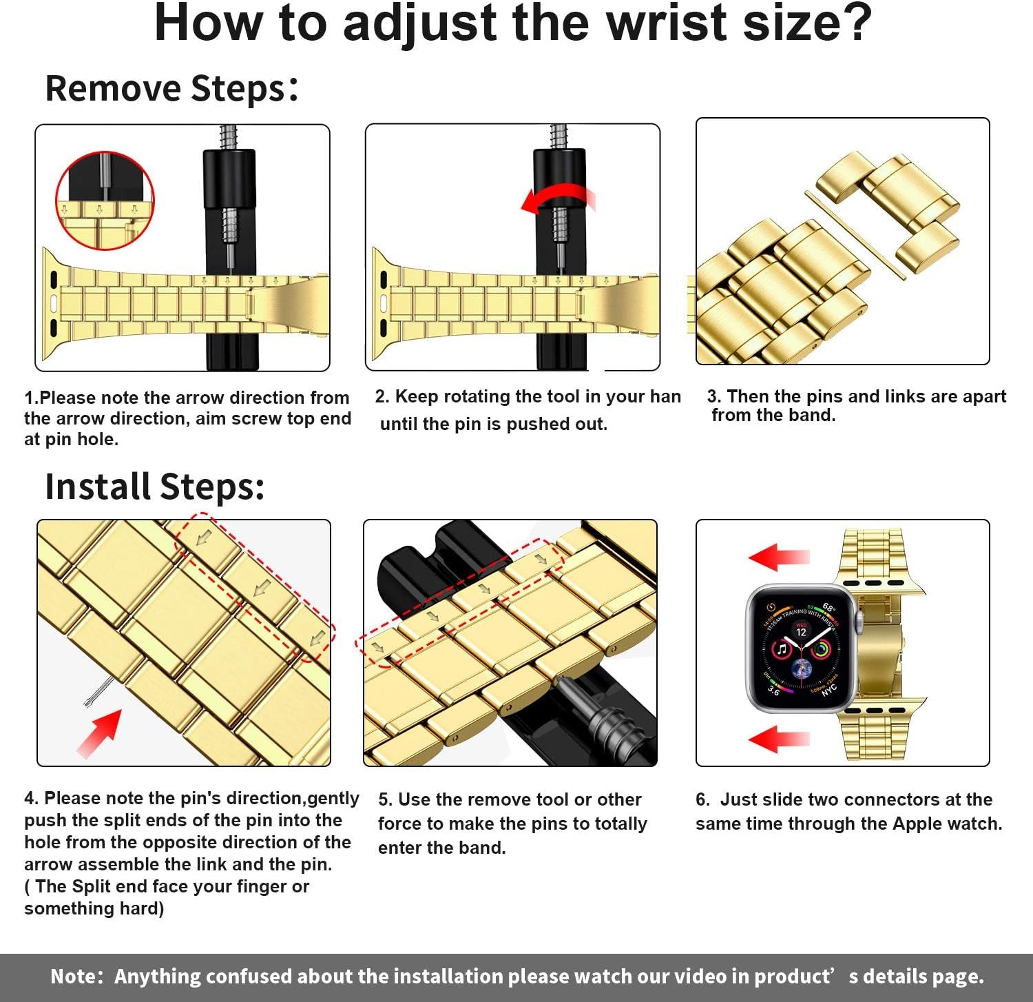 Stainless Steel Bands for Apple Watch 45Mm 44Mm 42Mm(Series 3/2/1) | Adjustable Metal Strap with Soft TPU Case for Women and Men, Fits Iwatch Bands Series 9 8 7 6 5 4 3 2 1, SE3, SE2, SE, Gold