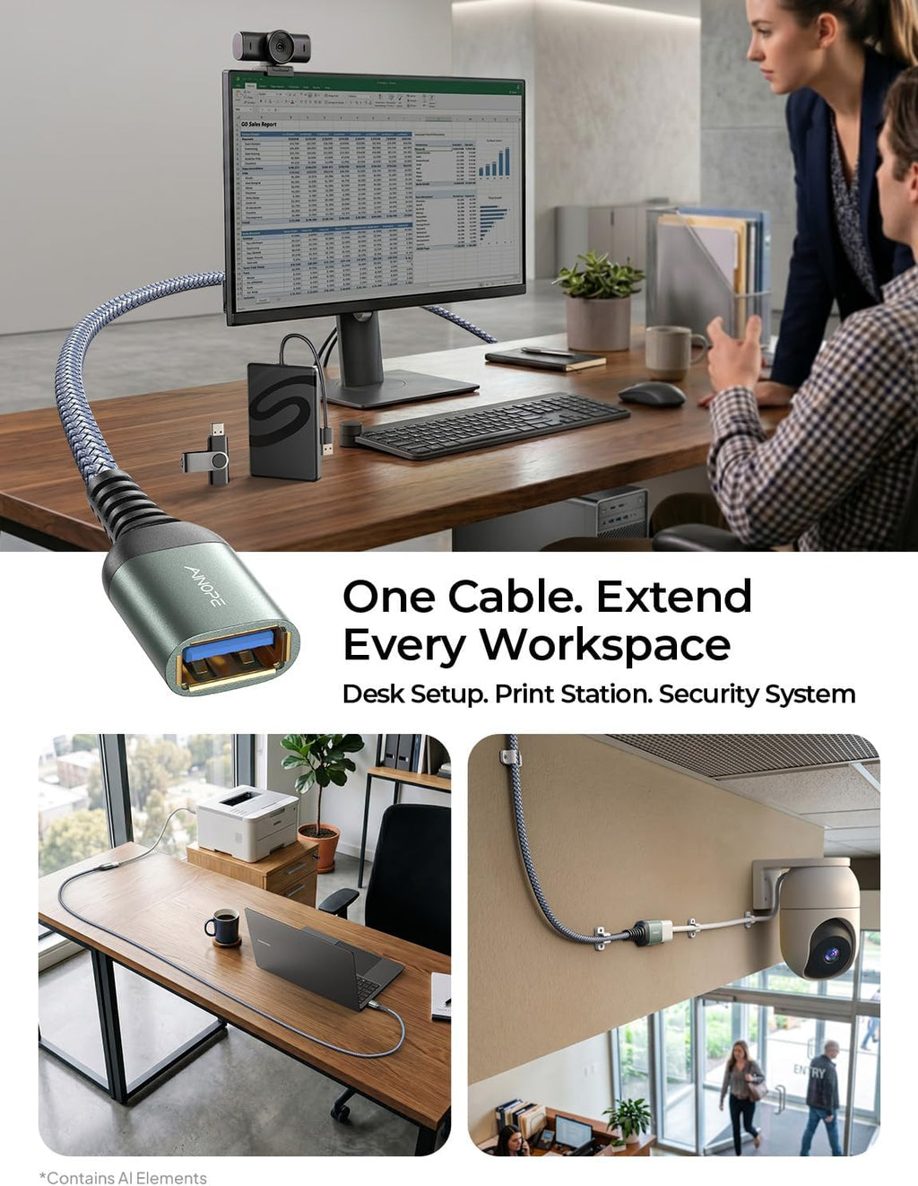 USB Extension Cable 10FT USB 3.0 Extender Male to Female Cord Grey | 5Gbps High Data Transfer for Printer Webcam Flash Drive Hard Drive Hub Keyboard Mouse Camera Playstation Xbox and More