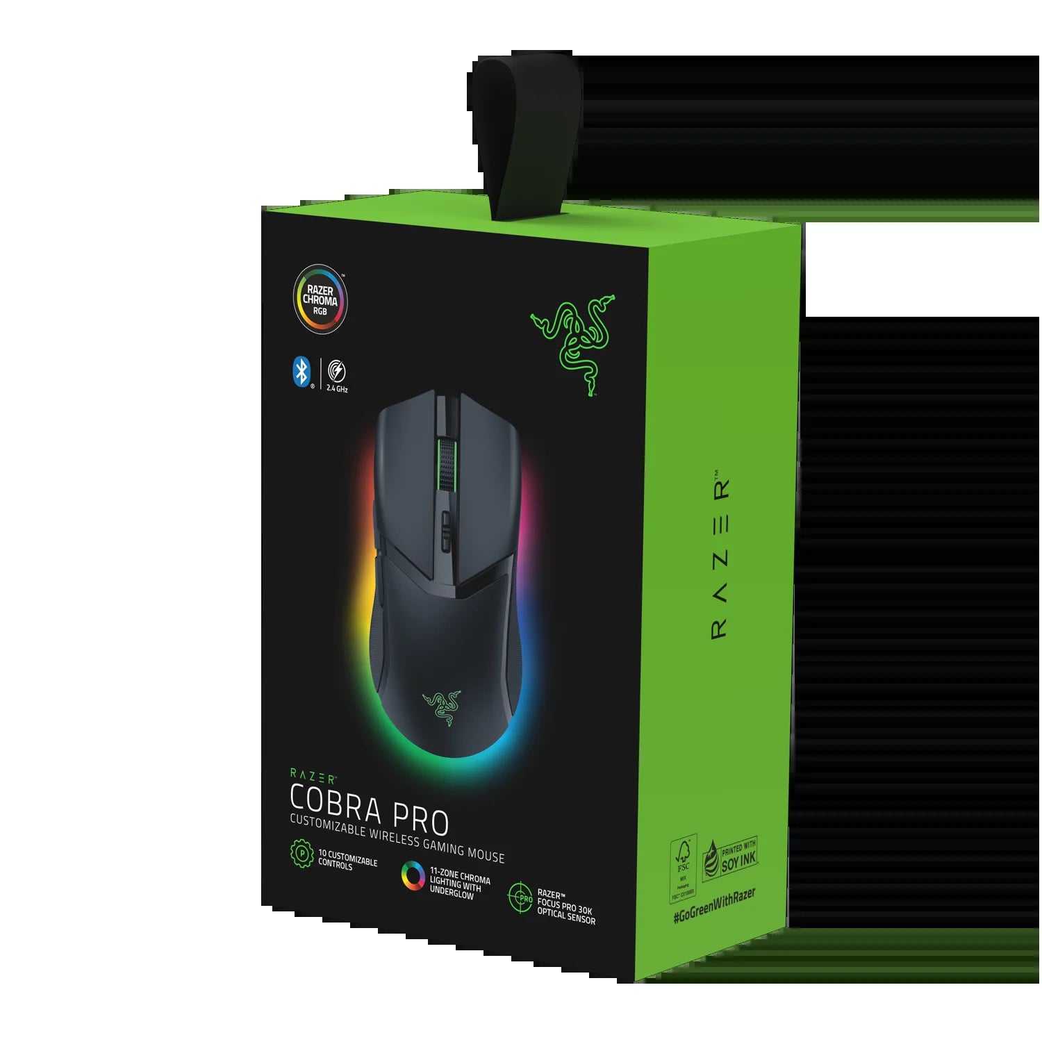 Cobra Pro Lightweight Wireless PC Gaming Mouse with Chroma RGB, Custom Controls, 77G, Black
