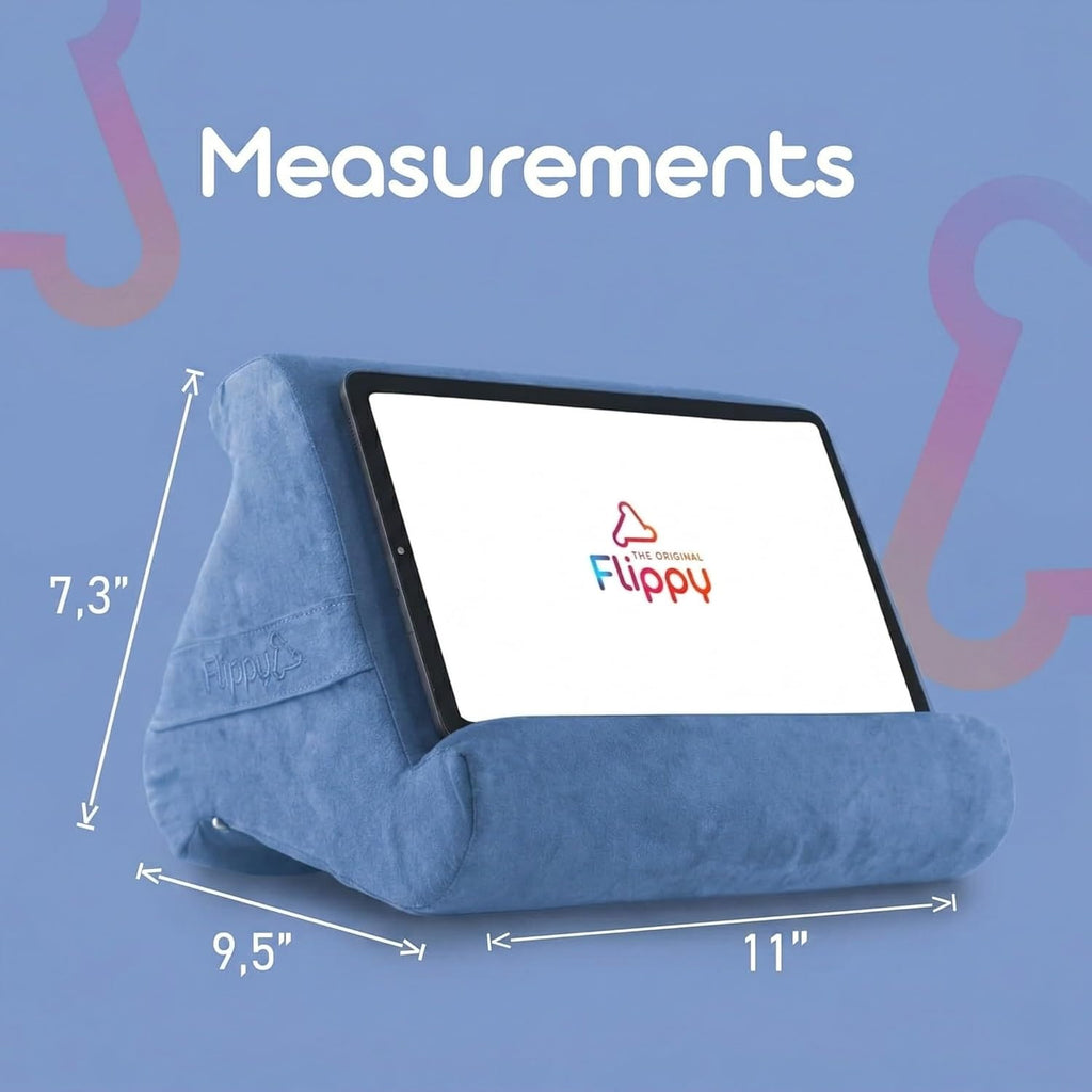 Original Tablet Pillow Stand & Ipad Holder, Gift for Book Lovers & Readers, Multi-Angle Stand with Storage for Lap, Desk & Bed, Compatible with Kindle, Fire, Ipad & Samsung, Bluehue 4.0
