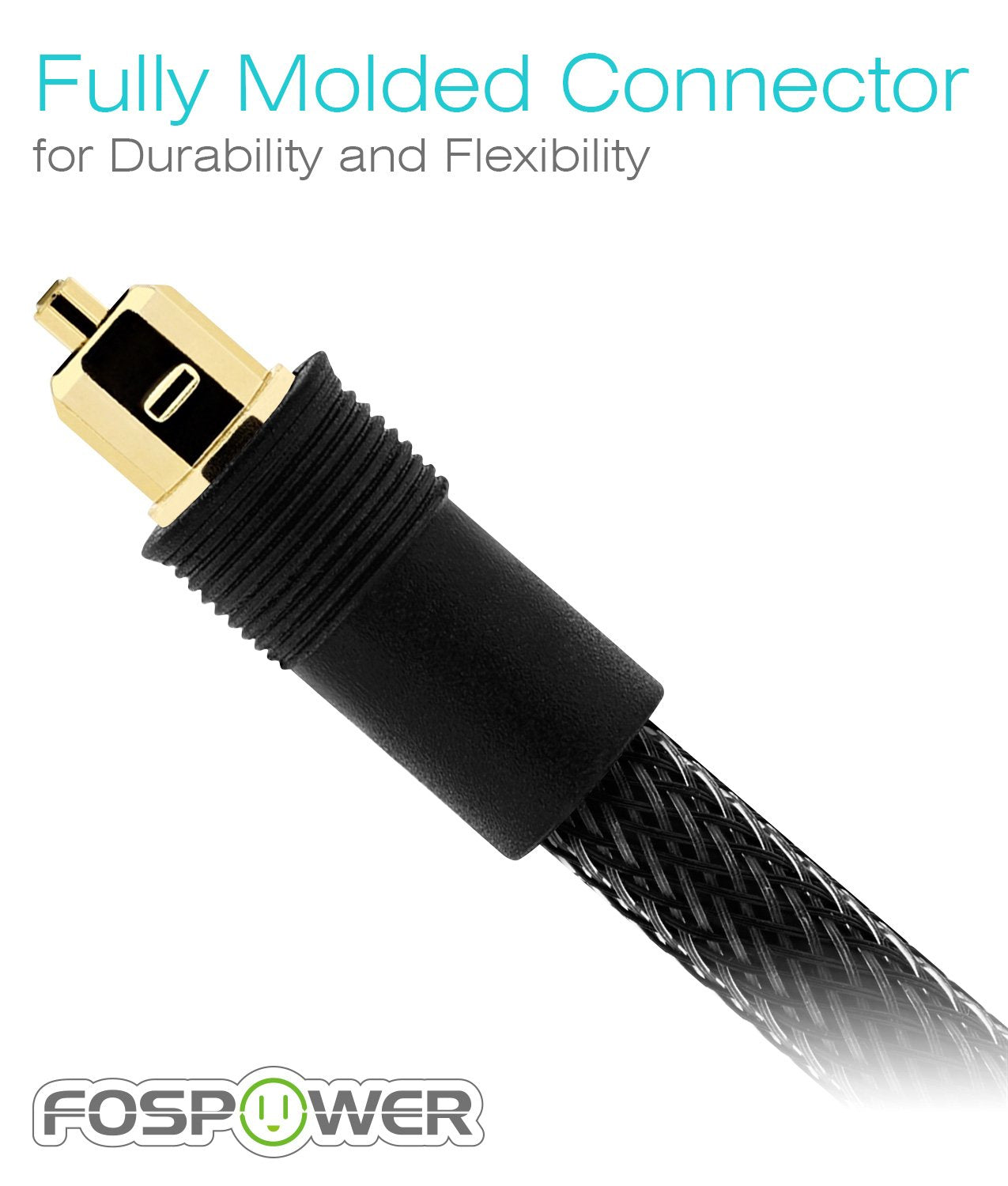 24K Gold Plated Toslink Digital Fiber Optical Audio Cable, 3 FT | Digital S/PDIF Optical Toslink Cable with 24K Gold-Plated Connectors, Braided Nylon Jacket & Zero RFI/EMI Interference.