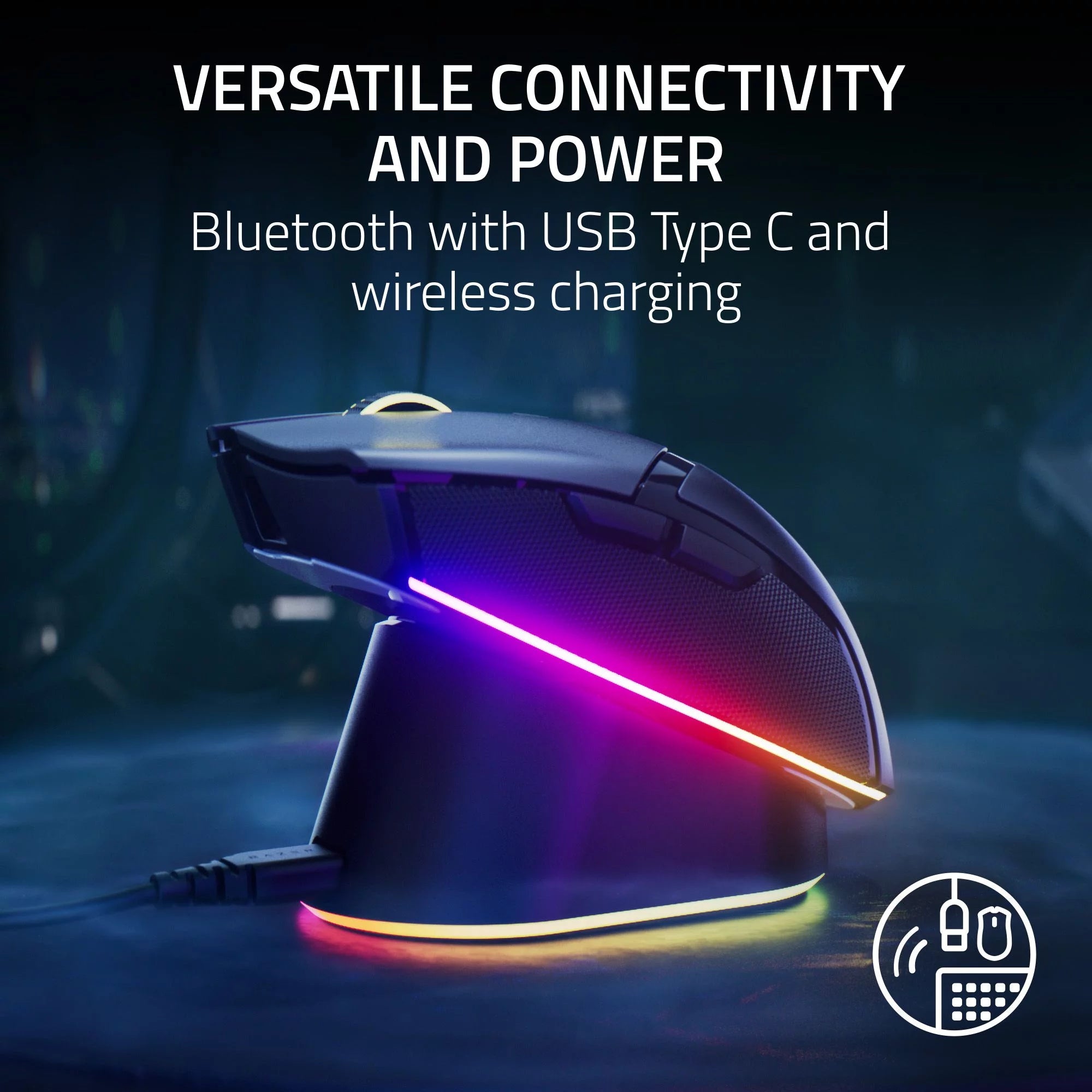 Cobra Pro Lightweight Wireless PC Gaming Mouse with Chroma RGB, Custom Controls, 77G, Black