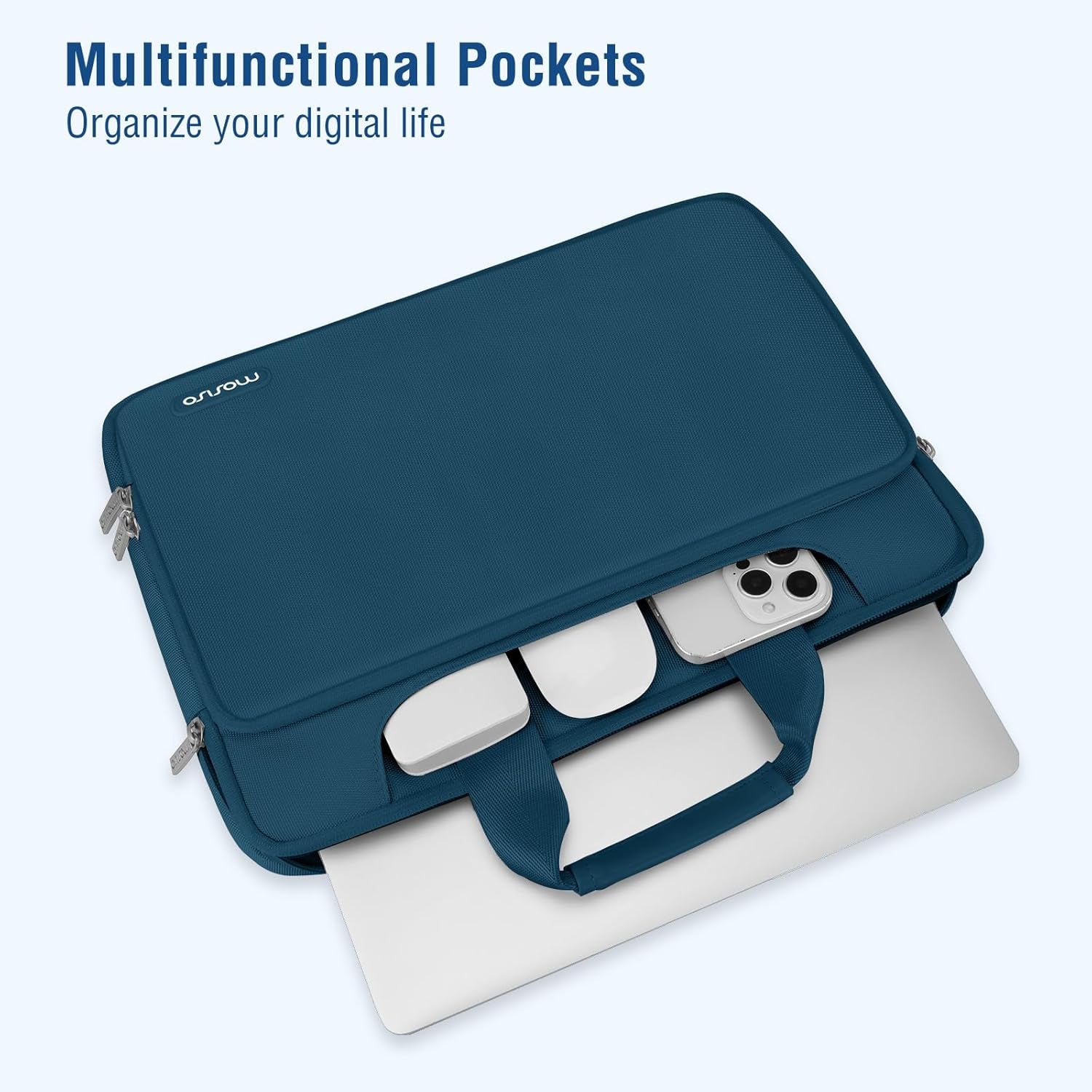 360 Protective Laptop Bag 15.6 Inch, 15-16 Inch Computer Bag | Compatible with Macbook Air 15 Inch/Pro 16 Inch, Hp,Dell,Lenovo,Asus, Laptop Carrying Case with Strap&Handl, Teal Green