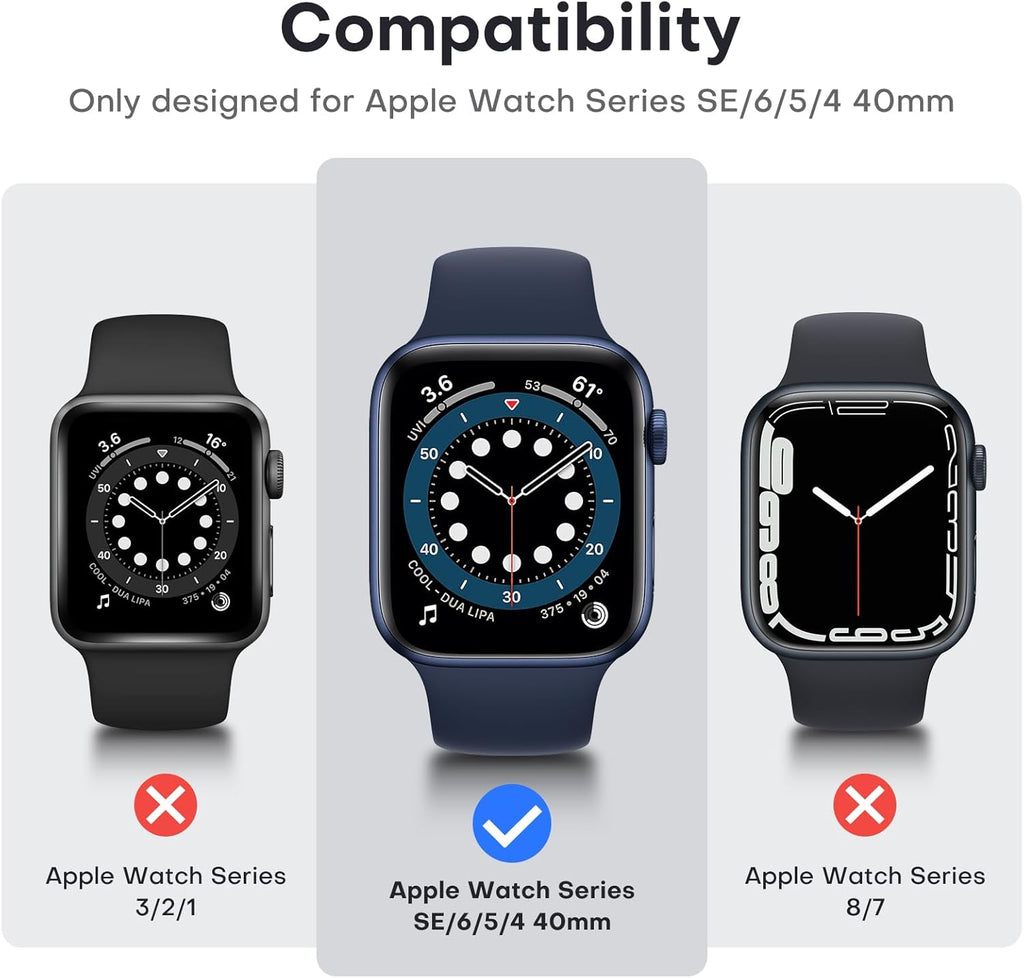 2 Pack Hard Case for Apple Watch Se/Se2/Se3/Series 6/5/4 40Mm, with PC Tempered Glass Screen Protector, Scristant Resistant, Overall Protection Slim Cover for Iwatch S6/S5/S4 40Mm, Blue | with PC Tempered Glass Screen Protector, Scratch Resistant Overall Protection Slim Cover for Iwatch S6/S5/S4 40Mm, Blue