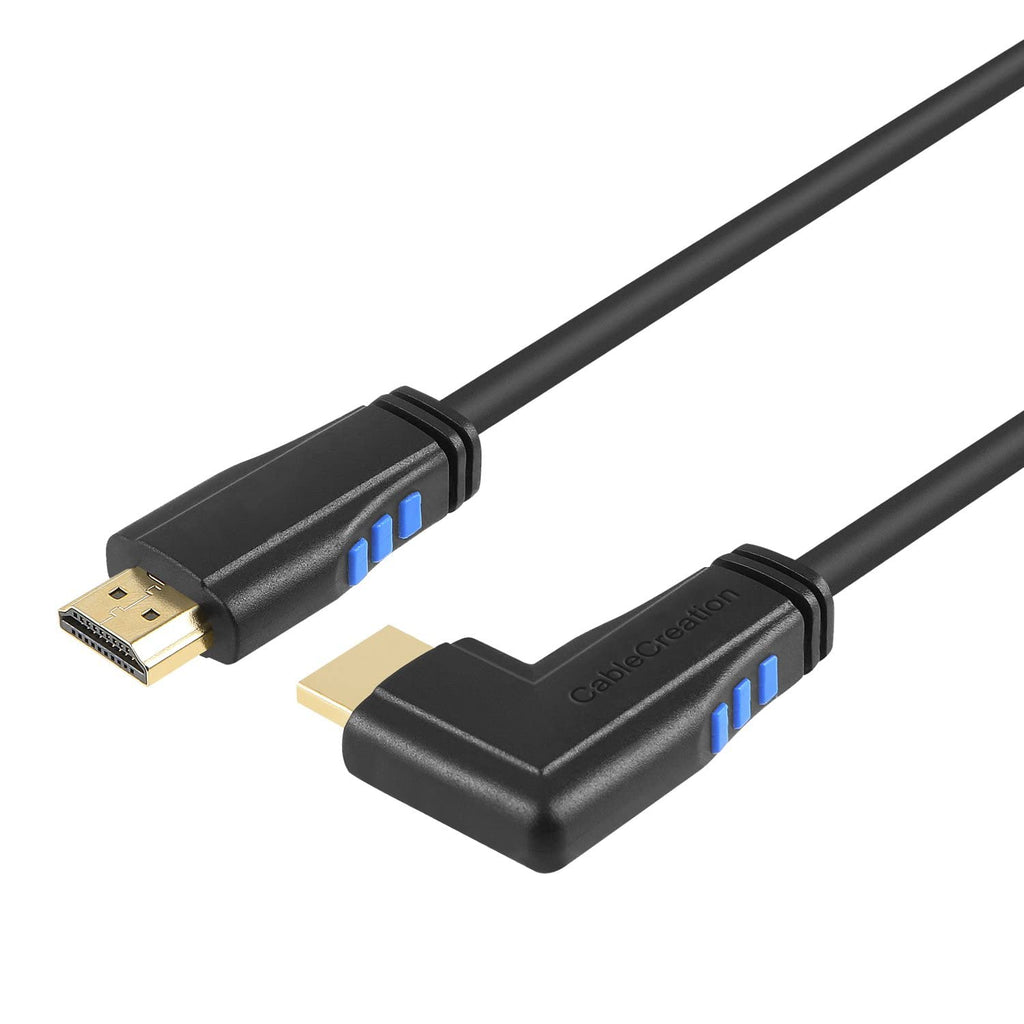 4K 60HZ HDMI Cable Right Angle 90 Degree, Ultra HD, 6Ft Black | High Speed HDMI 2.0 Cable Cord, 18Gbps, 4K@60Hz, Ultra HD, 3D, for PC, Laptop, Monitor, PS5, Blu-Ray, Xbox, Fire TV and More