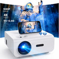 Native 1080P Mini Projector, Support 4K Projector with Wifi and Bluetooth, 300 ANSI Lumens Movie Projector Includes 100" Projector Screen, Home Theater Projector Compatible with PC & Phones