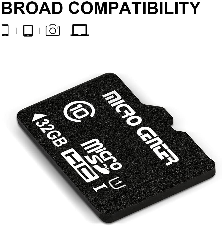32GB Class 10 Microsdhc Flash Memory Card with Adapter, 5Pack | 80Mb/S Read Speed, U1 A1 Rated, for Security Camera, Smartphone, Drone, Tablet, PC