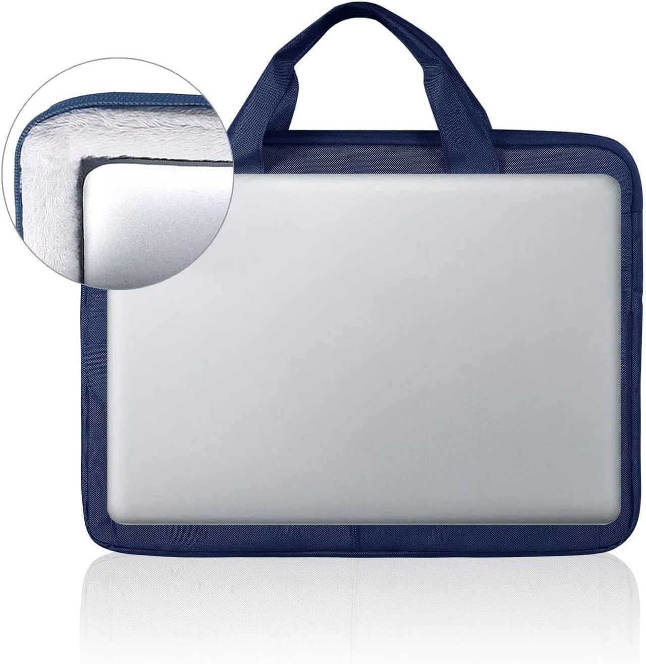 15.6 Inch Laptop Bag with Shoulder Strap, Water-Resistant, Blue | Slim Waterproof Computer Sleeve for Macbook Pro 15/16, Macbook Air 15 and 15-16 Inch HP, Acer, Dell, Lenovo and ASUS Laptops