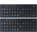 2PCS Universal English Keyboard Stickers, Matte Replacement English Keyboard Stickers with White Font on Black Background for Laptops and Desktops, Keyboard Alphabet Stickers | Replacement English Keyboard Stickers with White Font on Black Background