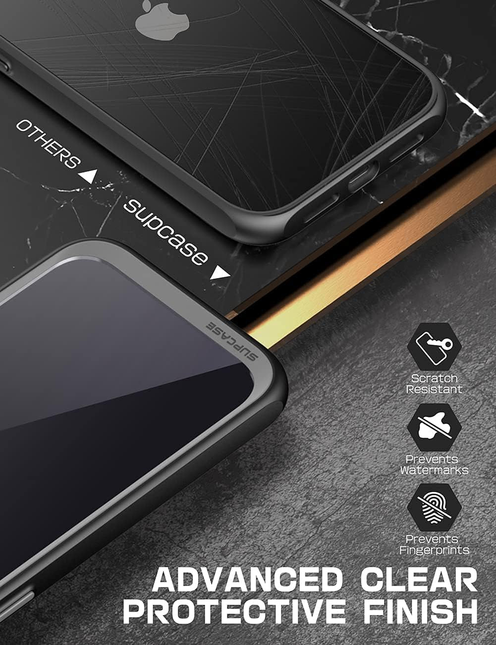 for Iphone 13 Case, Military-Grade Protection, Black | Thin and Light, Premium Hybrid Protective Clear Back, Raised Edges, Compatible with Wireless Chargers, Unicorn Beetle Style