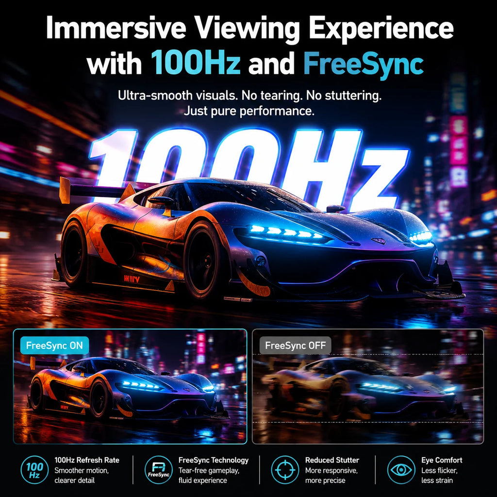 27 Inch Curved Monitor 100Hz, PC White Computer Gaming Monitor FHD 1080P, 1800R, Frameless, Built-In Speakers