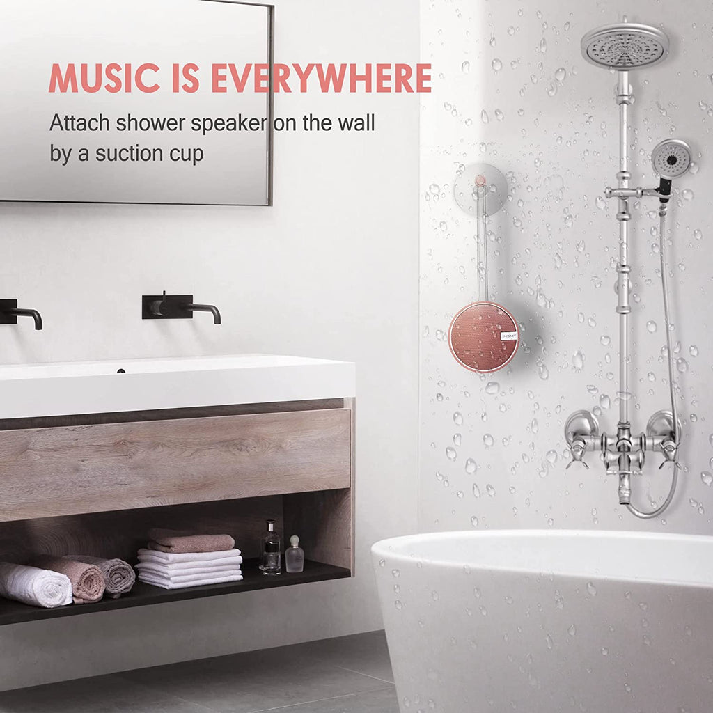 C12 IP67 Waterproof Shower Bluetooth Speakers Portable Small Speaker | Speakers Bluetooth Wireless,Loud Clear Sound,Support TF Card,Suction Cup,For Outdoor Kayak Canoe Beach Gift Pink