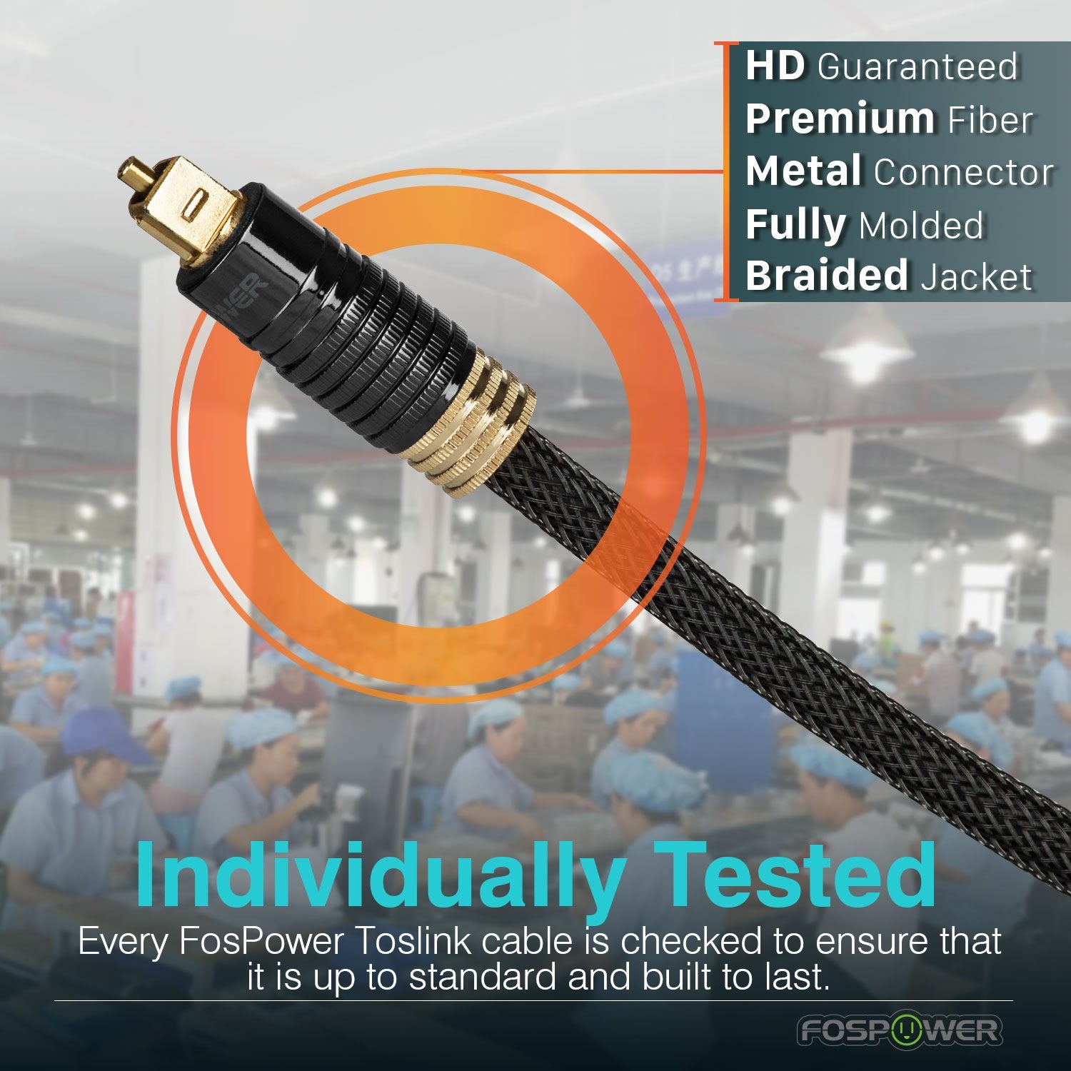 24K Gold Plated Toslink Digital Fiber Optical Audio Cable, 3 FT | Digital S/PDIF Optical Toslink Cable with 24K Gold-Plated Connectors, Braided Nylon Jacket & Zero RFI/EMI Interference.