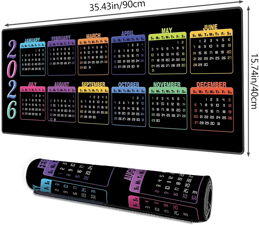 Gaming Mouse Pad XXL XL Large Long Extended Big Mousepad Non-Slip Rubber Keyboard Mouse Pad with Stitched Edges for Laptop Home Office (2026, 35.4 * 15.7)