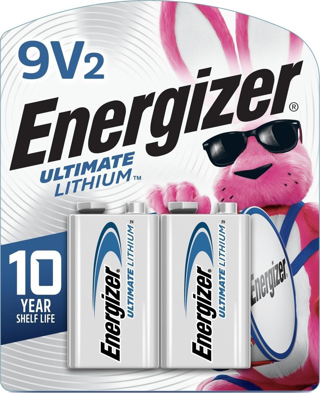 Ultimate Lithium 9V Batteries (2 Pack), Lithium 9 Volt Batteries