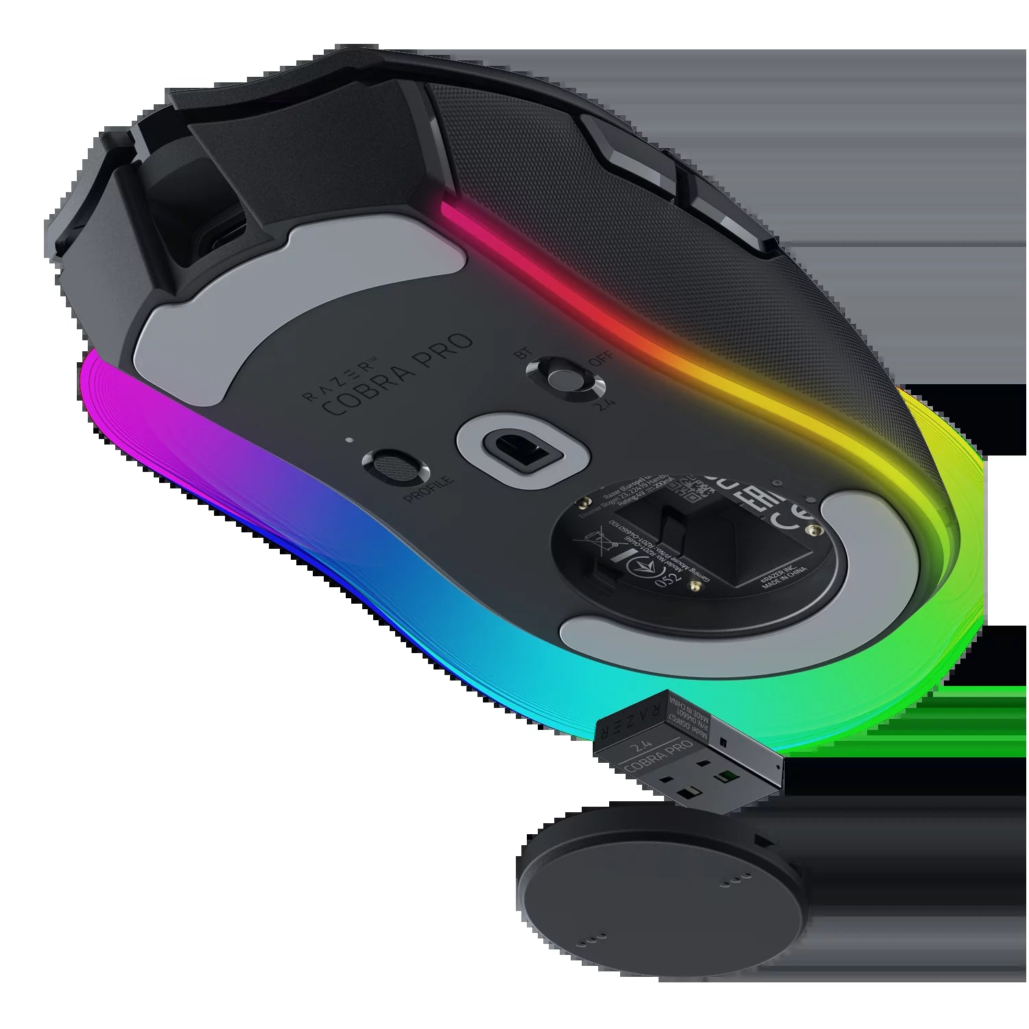 Cobra Pro Lightweight Wireless PC Gaming Mouse with Chroma RGB, Custom Controls, 77G, Black
