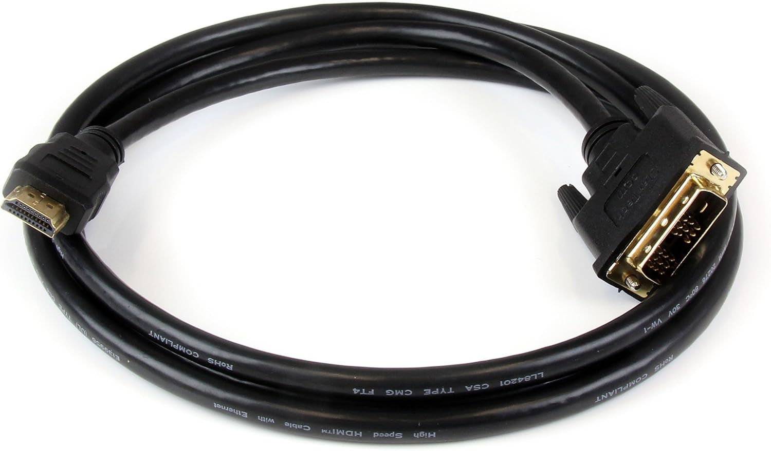 Startech 50Ft HDMI to DVI-D Cable, Male to Male (HDMIDVIMM50) | HDMI to DVI-D Cable, Strain Relief Connectors, Bi-Directional