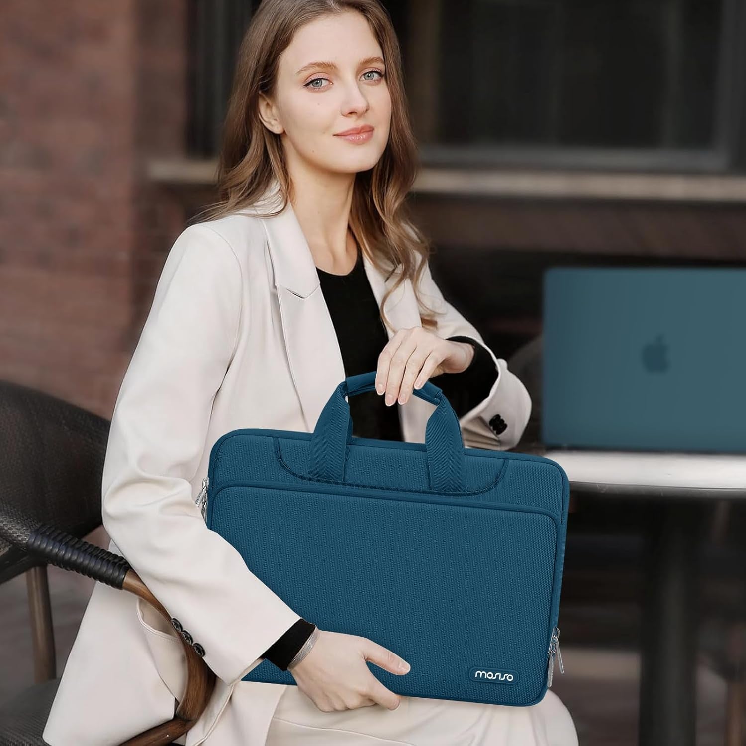 360 Protective Laptop Bag 15.6 Inch, 15-16 Inch Computer Bag | Compatible with Macbook Air 15 Inch/Pro 16 Inch, Hp,Dell,Lenovo,Asus, Laptop Carrying Case with Strap&Handl, Teal Green