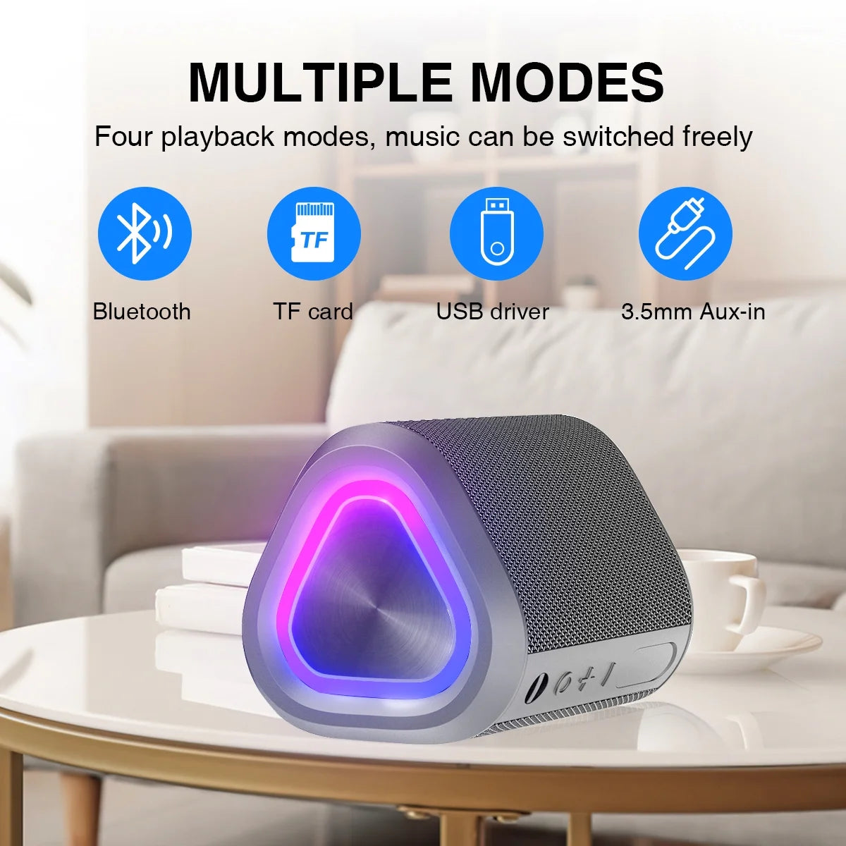 Portable Bluetooth Speaker,Ipx7 Waterproof Outdoor Speaker with 24Hr Playtime,Grey