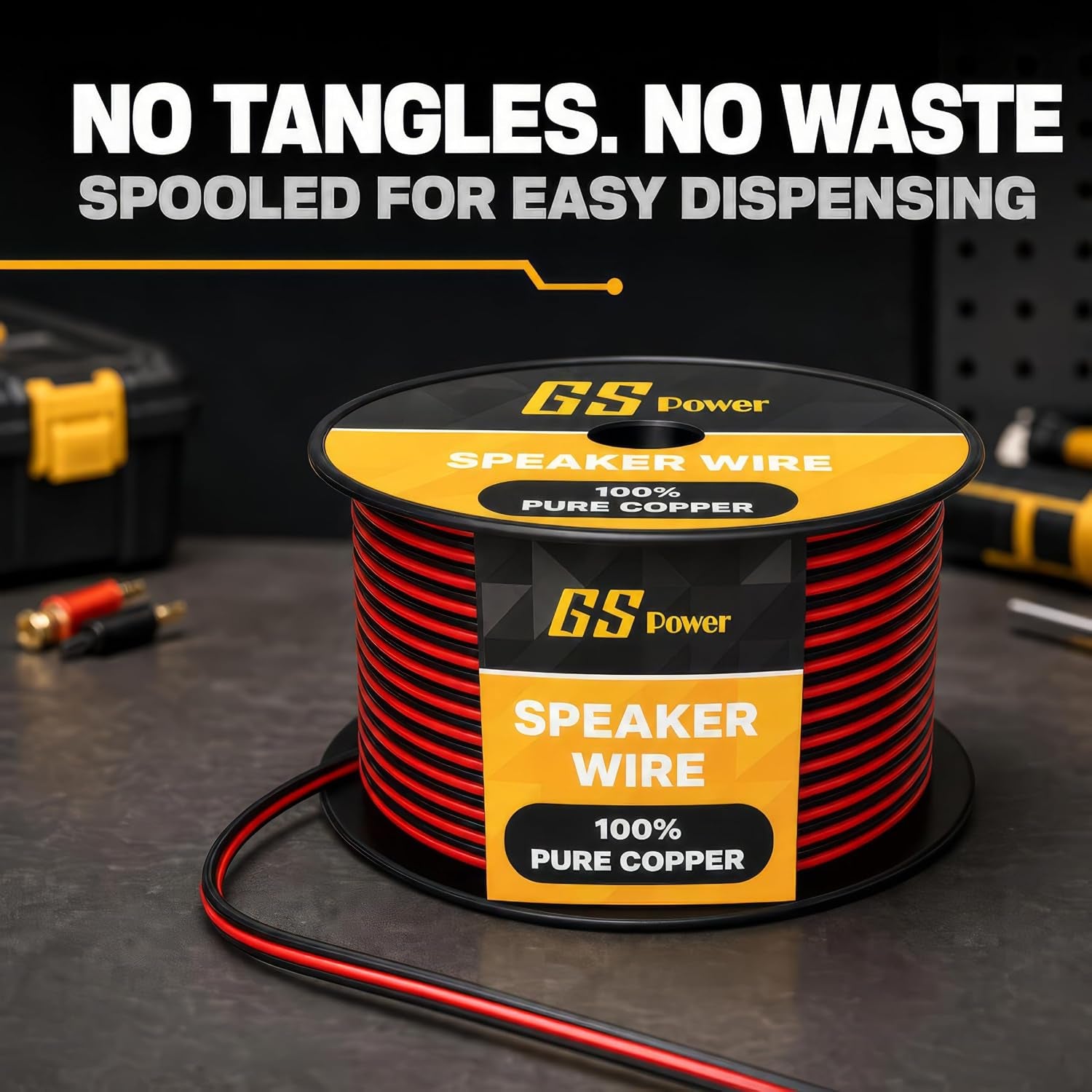 16 AWG Wire 100Ft - OFC Copper Automotive Speaker Wire Spool | 16 Gauge Stranded, 12V Low Voltage DC, Bonded Red Black Pair, Marine Trailer LED, 200Ft Total