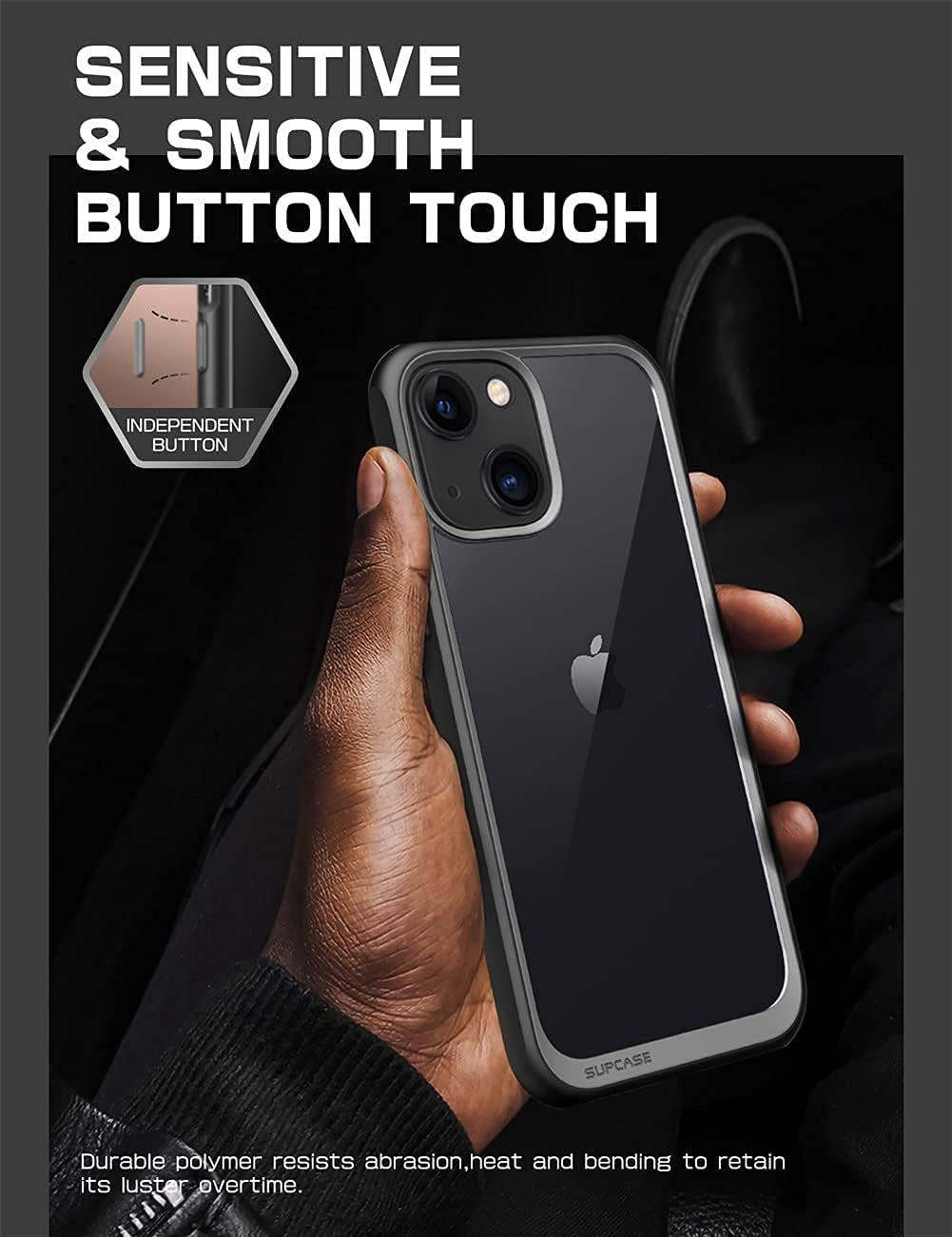 for Iphone 13 Case, Military-Grade Protection, Black | Thin and Light, Premium Hybrid Protective Clear Back, Raised Edges, Compatible with Wireless Chargers, Unicorn Beetle Style