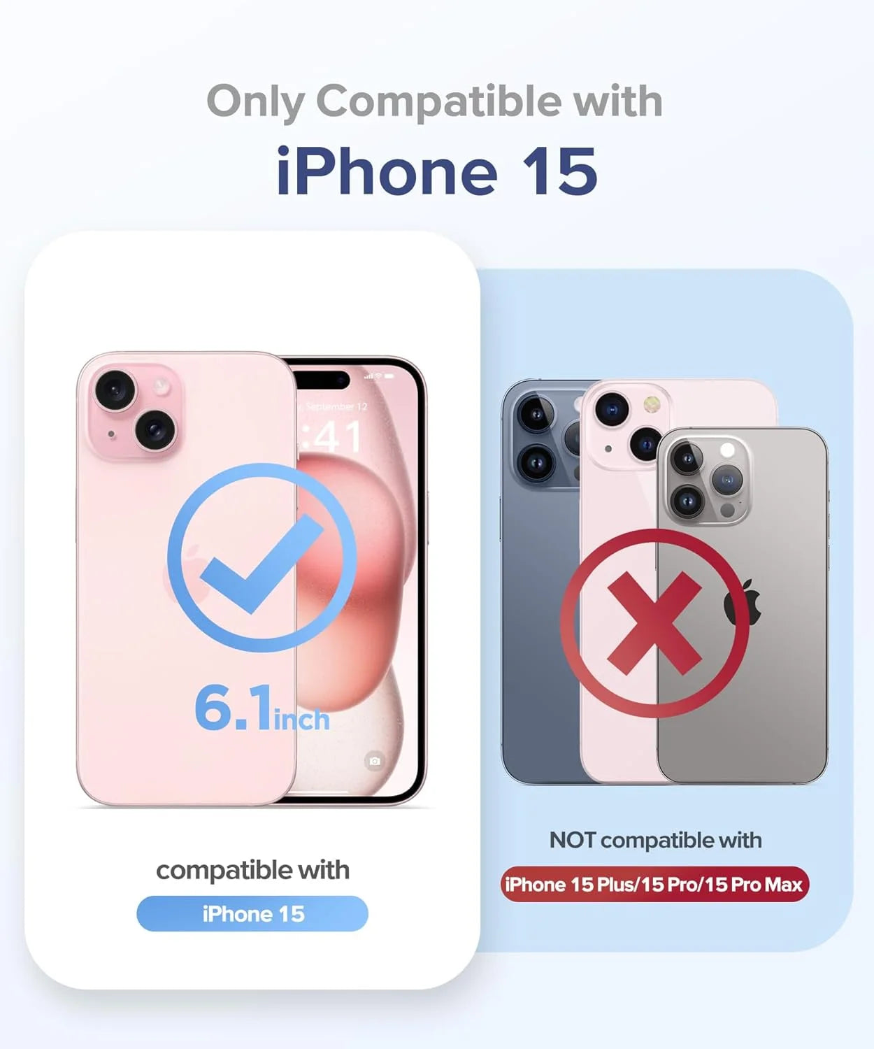 Magnetic Clear Case Compatible with Iphone 15, Flexible Fashion Cover, Rose