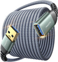 USB Extension Cable 10FT USB 3.0 Extender Male to Female Cord Grey | 5Gbps High Data Transfer for Printer Webcam Flash Drive Hard Drive Hub Keyboard Mouse Camera Playstation Xbox and More