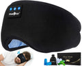 Sleep Headphones Bluetooth 5.4 Sleep Eye Mask with HD Speakers | Soft Cotton Fabric, Flat Design, 14 Hours Playtime, Washable Headband Style for Side Sleepers, Travel Meditation Relaxation