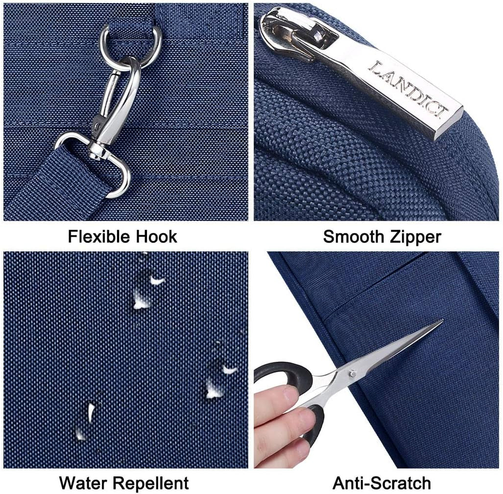 15.6 Inch Laptop Bag with Shoulder Strap, Water-Resistant, Blue | Slim Waterproof Computer Sleeve for Macbook Pro 15/16, Macbook Air 15 and 15-16 Inch HP, Acer, Dell, Lenovo and ASUS Laptops
