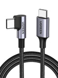 UGREEN 60W Right Angle USB C Cable, Fast Charging Cable, 2-Pack, 6.6Ft | 90° Angled Connector for Gaming & Bedside. for Iphone 17/16/15, Macbook, Galaxy S26/S25, Ipad, Pixel, Switch