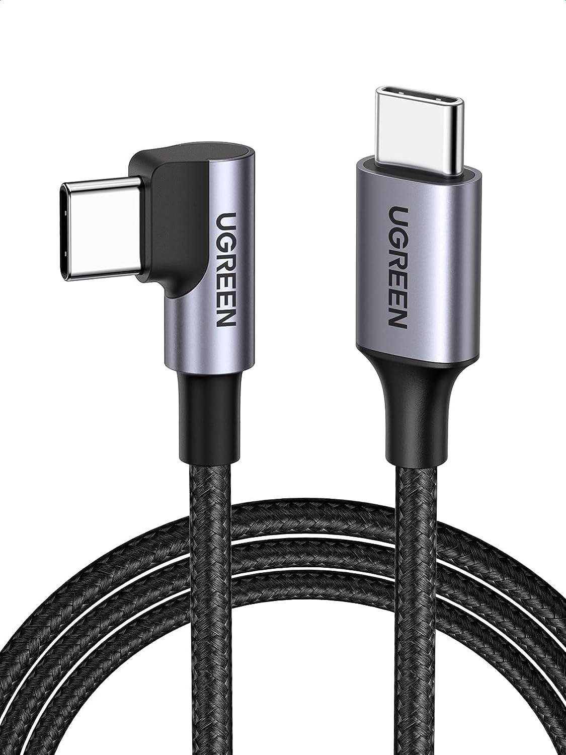 UGREEN 60W Right Angle USB C Cable, Fast Charging Cable, 2-Pack, 6.6Ft | 90° Angled Connector for Gaming & Bedside. for Iphone 17/16/15, Macbook, Galaxy S26/S25, Ipad, Pixel, Switch
