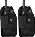 Molle Radio Holder Walkie Talkie Pouch Case for Duty Belt Radio Holster Tactical Hunting Intercom Bag (Black-2 PACK)
