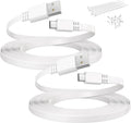 Flat USB a to Micro USB Power Extension Cable 20FT/6M 2Pack,White | Long Charging Extender Cord Wire Replacement for Security Camera,Blink Mini/Xt2,Wyze Cam V4/Og,Yi Home,Ring,Arlo,Eufy,Ezviz