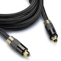 24K Gold Plated Toslink Digital Fiber Optical Audio Cable, 3 FT | Digital S/PDIF Optical Toslink Cable with 24K Gold-Plated Connectors, Braided Nylon Jacket & Zero RFI/EMI Interference.