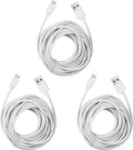Micro USB Extension Cable for Wyze Cam V3 / Pan V2, Blink Mini, Yi Outdoor | Home Camera - Extra Long Power Cord, 25 Ft, White, 3-Pack