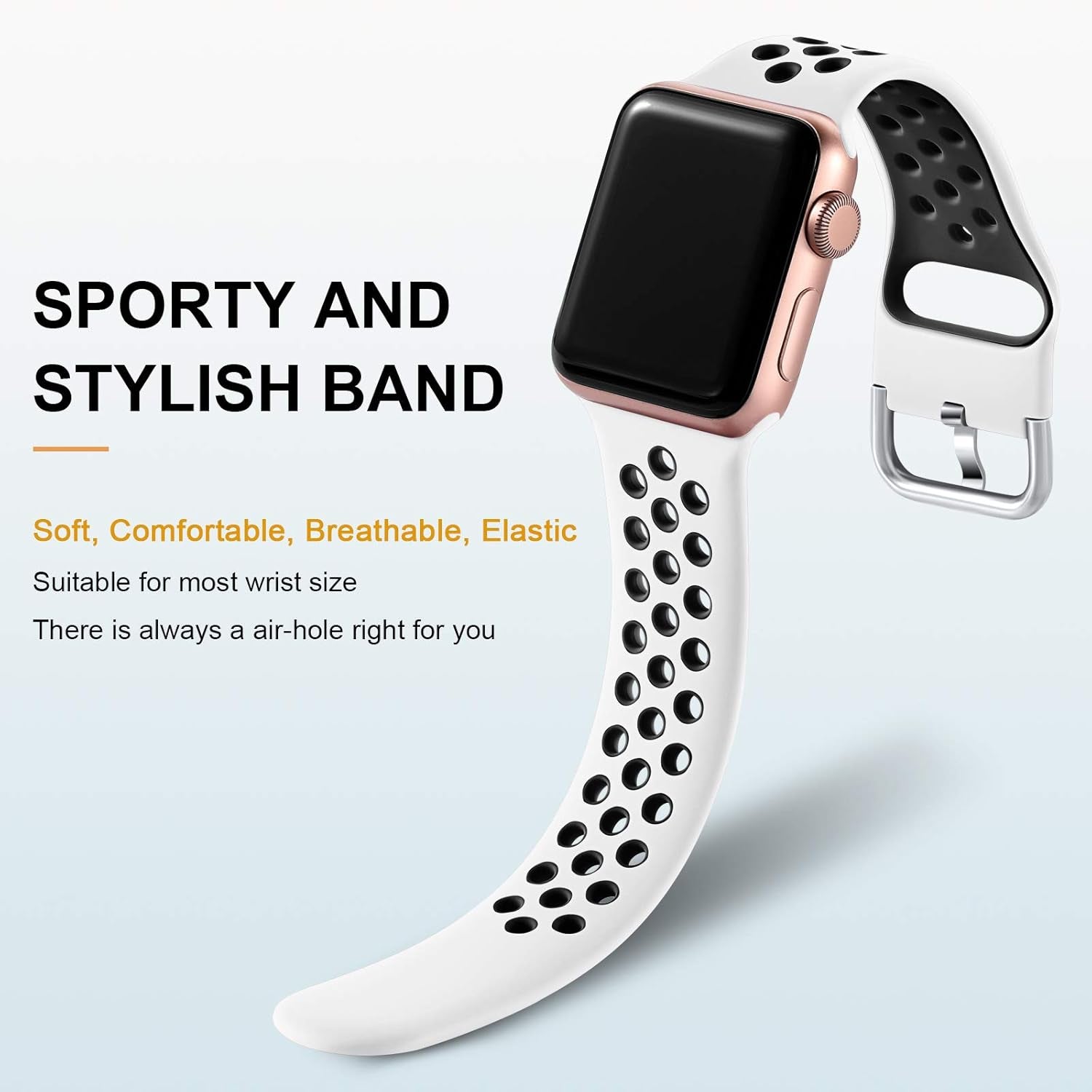 Silicone Sport Band for Apple Watch Bands 44Mm 46Mm 45Mm 49Mm 42Mm | Soft Breathable Waterproof Workout Strap for Iwatch Series 11 10 9 8 7 6 5 4 Ultra 3 2 1/SE 3 SE 2Nd Gen SE Men Women, 3 Pack